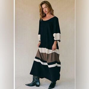 Free People black and brown Striped Dress